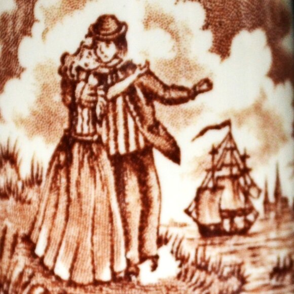 Vintage Alfred Meakin Fair Winds Salt And Pepper Shakers Nautical Patriotic - Picture 8 of 8